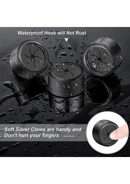 Kendinden Yapışkanlı Duvar Havlu Askısı | 2&apos;li Set | Siyah