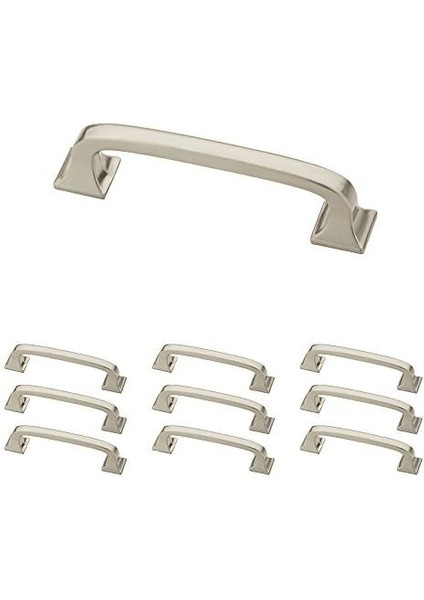 Dolap Çekme, Nikel, 3&apos;ü (76 Mm) Çekmece Kolu, 10&apos;lu Paket, P29521K-SN-B
