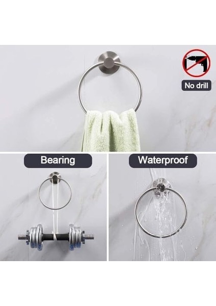Yapışkanlı Havlu Halkası, Deliksiz Montaj, Paslanmaz Çelik Yapı, Şık ve Modern Tasarım, Mutfak ve Banyo Için Pratik Havlu Askısı fiyatları