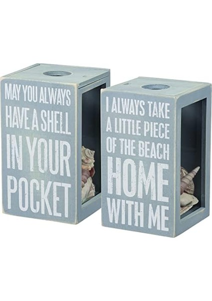 Primitives By Kathy 27813 Ev Dekoru Deniz Kabuğu Tutucu, 10 x 18 x 10 Cm, Benimle Plajın Parçası, Teşekkürler ve Takdir