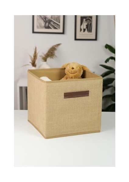 100% Jüt Kapaksız Dolap Içi Çamaşır Oyuncak Düzenleyici Katlanır Saklama Kutusu 30X30X30 fiyatları