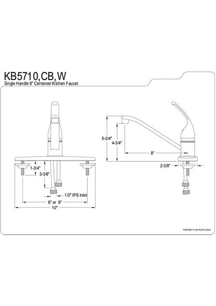 KB5710 Chatham Tek Kollu Saplı Mutfak Musluğu, Püskürtücüsüz, 20 Cm, Cilalı Krom fiyatları