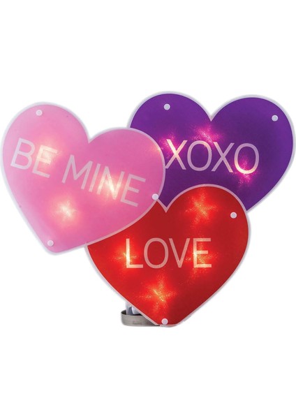 16 Işıklı Sevgililer Günü Kalp - Be Mine Xoxo Aşk Pencere Parıltılı Dekorasyon fiyatları