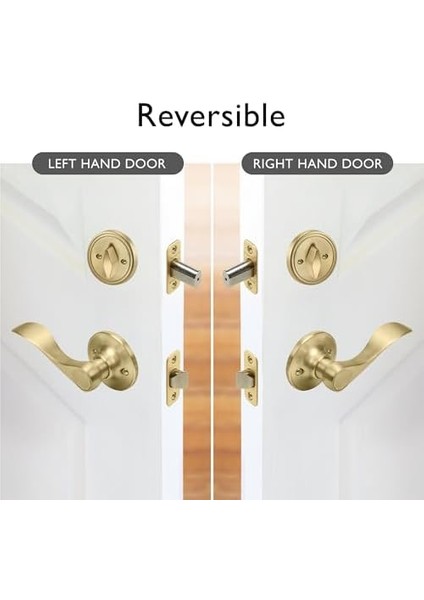 Coventry Springdale Kollu 2 Yönlü Ayarlanabilir Giriş Kapı Kolu Seti - Altın, 728915 fiyatları