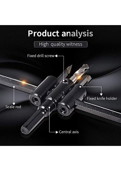 Ayarlanabilir Alçı Panç Delme Aparatı – 2 Bıçaklı Daire Testeresi – 30MM-200MM Delik Açma – Matkap Ucu ve Anahtar Dahil fiyatları