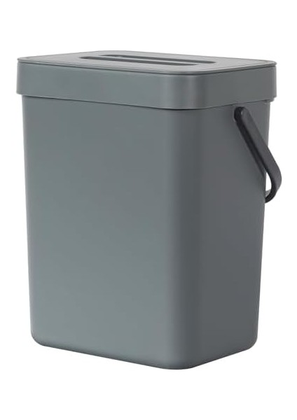 Eko Pure Mini Duvara Monte Kapaklı Mutfak Çöp Kovası, Yiyecek Atıkları Caddesi, 1,32 Gall / 5 L (Gri) fiyatları