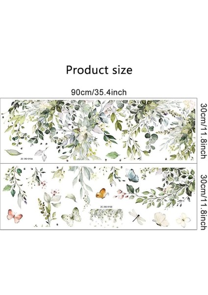 Duvar Çıkartması, 2 Parça Yeşil Bitkiler Duvar Çıkartması, 30 x 90 cm Duvar Çıkartması Kelebek Duvar Kağıdı, Soyun ve Yapıştır Çıkarılabilir Duvar Çıkartmaları Çocuklar, Bebekler, Yatak Odaları fiyatları