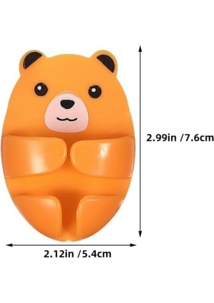 May&apos;s Nest May’s Nest Sevimli Hayvan Figürlü Fiş Tutucu Askı – 4’lü Yapışkanlı Duvar Askısı Seti (Delmeden Montaj, Renkli ve Dayanıklı)