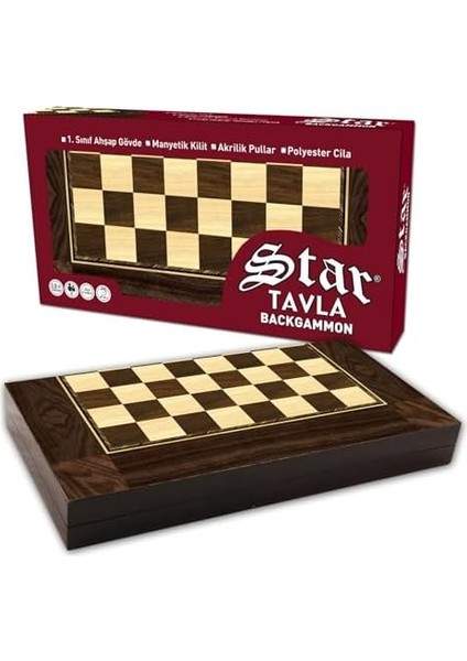 Star Tavla Büyük Boy Polyester Ceviz Damalı 25X49X6 Cm. Backgammon modelleri
