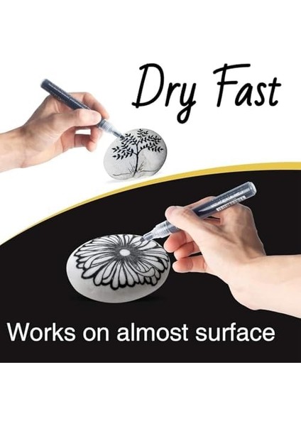 Siyah Beyaz Boya Kalemleri, Markers, Çift Uçlu Akrilik Boya Kalemleri, Hızlı Kuruyan, Su Geçirmez Formül, Sanatçılar ve Hobi Severler Için, Çizim ve El Işleri Için Profesyonel Set modelleri