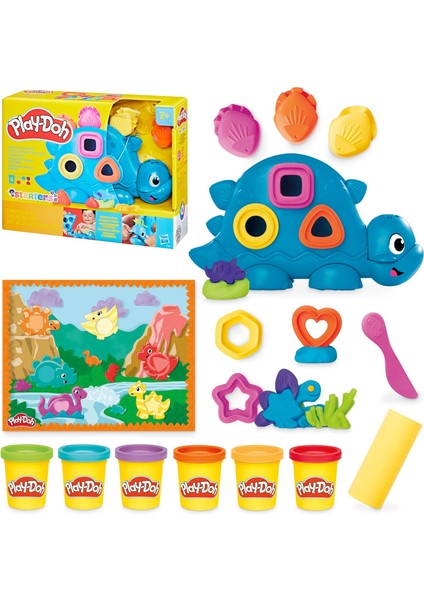 Play-Doh Başlangıç Seti Şekiller ve Renkler Dinozor Oyuncağı