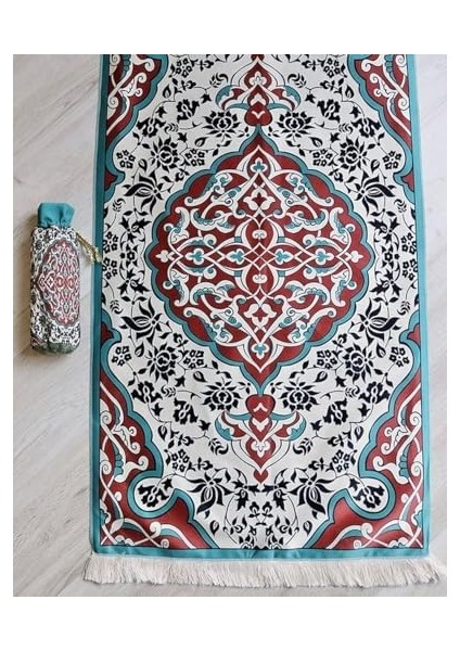 Halı Desenli Ipek Dokulu Keseli Seccade Çok Renkli modelleri