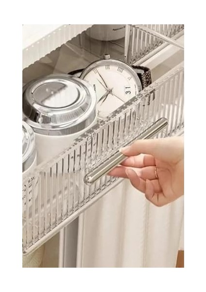 Çok Amaçlı Yapışkanlı Duvar Rafı Organizer 3 Katlı Banyo & Mutfak Rafı 2 Çekmeceli Havluluk (Beyaz)