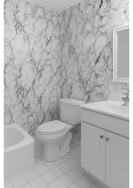 60CMX300CM Tek Parça Yapışkanlı Rulo Mermer Desenli Duvar Paneli Kağıdı Silinebilir TX-015-MAXİ modelleri