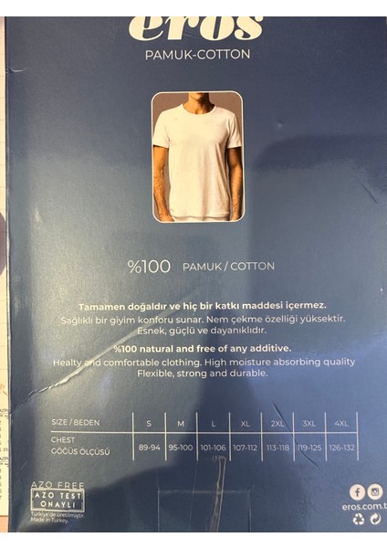 Büyük Beden Sıfır O Yaka Doğal Pamuklu Azo Test Onaylı 2li Erkek Tişört Atlet modelleri