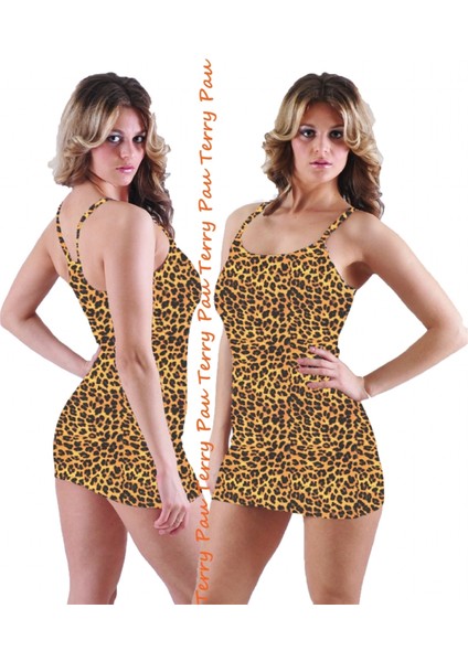 B101204 Leopar Tank Top Elbise