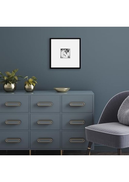 Americanflat Cilalı Pleksiglaslı 12X12 Resim Çerçevesi - Mat ile 4x4 Çerçeve Veya 12X12 Çerçeve Olarak Kullanın - Streamline Koleksiyonu - Duvar Ekranı Için Ince Resim Çerçevesi - Siyah