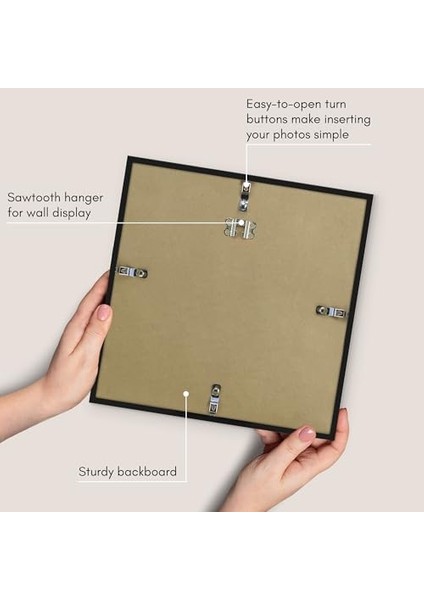 Americanflat Cilalı Pleksiglaslı 12X12 Resim Çerçevesi - Mat ile 4x4 Çerçeve Veya 12X12 Çerçeve Olarak Kullanın - Streamline Koleksiyonu - Duvar Ekranı Için Ince Resim Çerçevesi - Siyah fiyatları