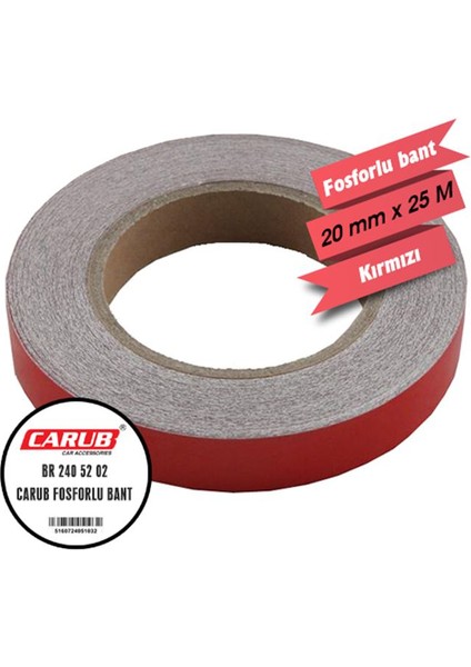 carub fosforlu bant kırmızı 2 cm x 25 mt