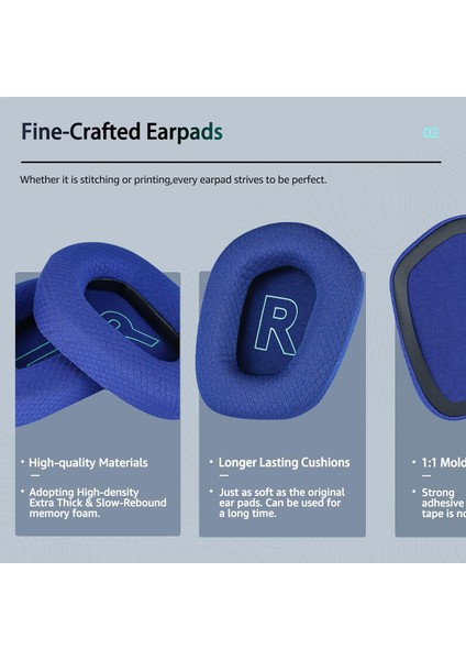 Logitech G733 Uyumlu Kulaklık Pedi Süngeri Yedek Köpük Kulak Pedleri Minder Yastık Logitech G733 G335 K/da Lightspeed Kablosuz Oyun Kulaklığı ile Uyumlu Ped Earpad fırsatları