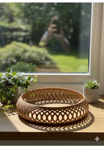 Dekoratif Örgü Desenli Saklama ve Düzenleme Sepeti - Organik ( Hassas Ürün)