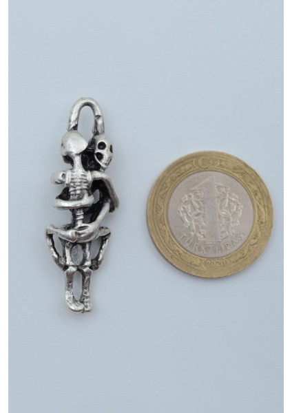 Sarılan İskelet Gümüş Kaplama Örme Zincir Kolye fırsatları