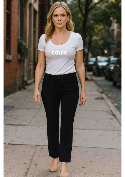 Kadın Yüksek Bel Boru Paça