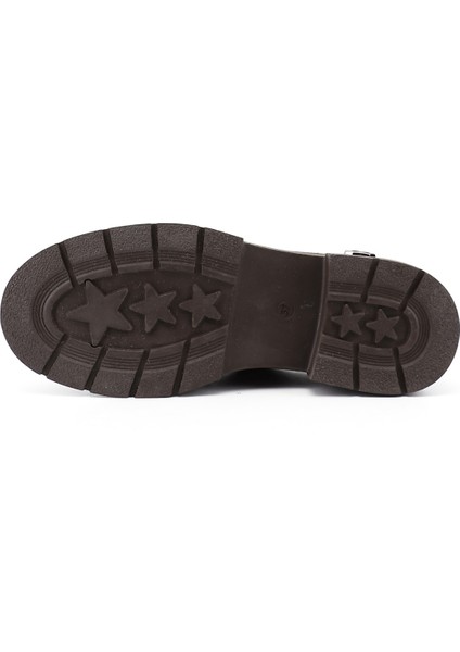 Kadın Kahve Bağcıklı Hakiki Deri Comfort Ayakkabı