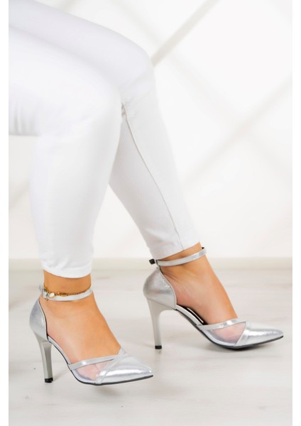 Liana Lame Fileli Sivri Burun Klasik İnce Topuklu Ayakkabı