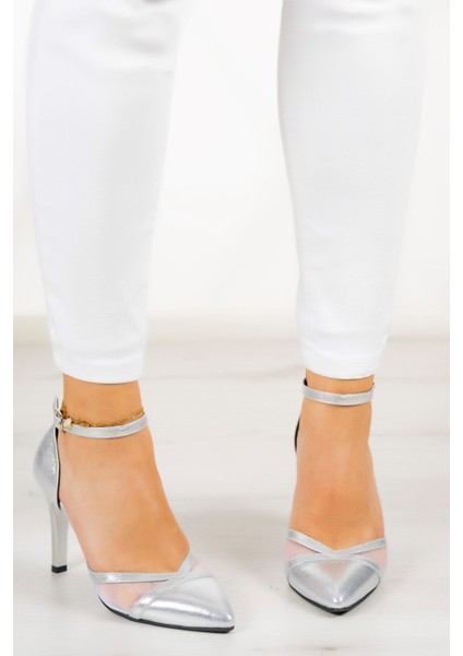 Liana Lame Fileli Sivri Burun Klasik İnce Topuklu Ayakkabı