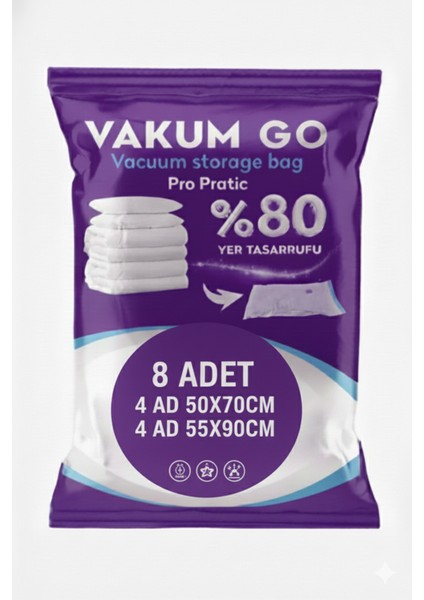 8 Adet Vakumlu Hurç Yorgan Hurcu Valiz Düzenleyici Gardırop Düzenleyici Vakumlu Poşet
