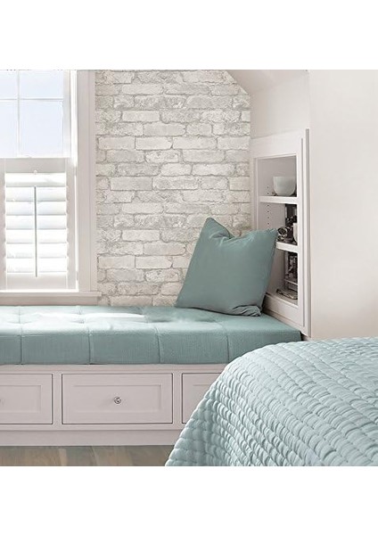 Nuwallpaper "gri ve Beyaz Tuğla" Soyup Yapıştır Duvar Kağıdı modelleri