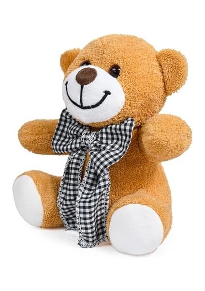 Özgüner Oyuncak Pelüş Piti Kareli Pelüş Ayı,siyah Beyaz Fiyonklu Ayıcık,sevimli Fiyonklu Ayıck,papyonlu Ayıcık,doldurulabilir Oyuncak,ofis Hediyesi (Kahve) fiyatları