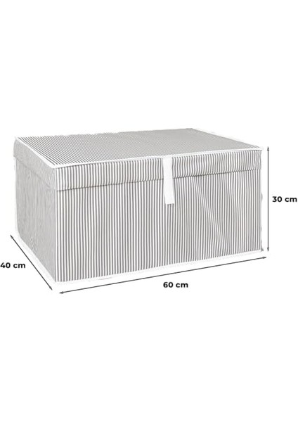 Çok Amaçlı Depolama Saklama Kutusu, Kapaklı Organizer Sandık, Katlanabilir Hurç, Cırt Cırtlı (Gri, 60 x 40 x 30) fiyatları