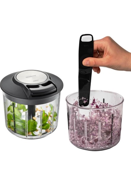 Gefu Speedwing 13600 Parçalayıcı, Sebze Veya Meyve Için Manuel Mikser, Paslanmaz Çelik, Hazneli fiyatları