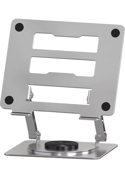 360 Derece Dönebilir Laptop ve Tablet Standı – Paslanmaz Çelik, Ayarlanabilir Yükseklik, Katlanabilir Masaüstü Bilgisayar Standı, iPad ve MacBook Uyumlu Ergonomik Raf-Dizüstü Pc (Laptop Standı)