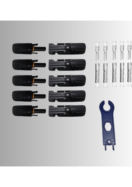 Güneş Paneli Konnektör Seti 1000V 30A, IP67, UL-94V0, Ce; Beş Çift Konnektor Seti ile Bir Adet Plastik Anahtar Içerir. (5) fiyatları