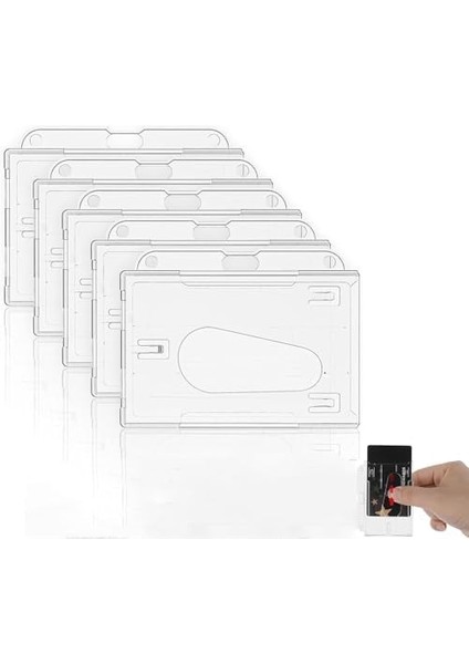 Kart Koruyucu, 5&apos;li Paket Şeffaf Id Kart Kılıfı, Başparmak Yuvası ve Zincir Delikli Sert Plastik Rozet Kılıfı, Standart Kartlar ve Spor Kartları Için Yatay Kredi Kartı Koruyucu fiyatları