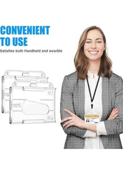 Kart Koruyucu, 5&apos;li Paket Şeffaf Id Kart Kılıfı, Başparmak Yuvası ve Zincir Delikli Sert Plastik Rozet Kılıfı, Standart Kartlar ve Spor Kartları Için Yatay Kredi Kartı Koruyucu modelleri