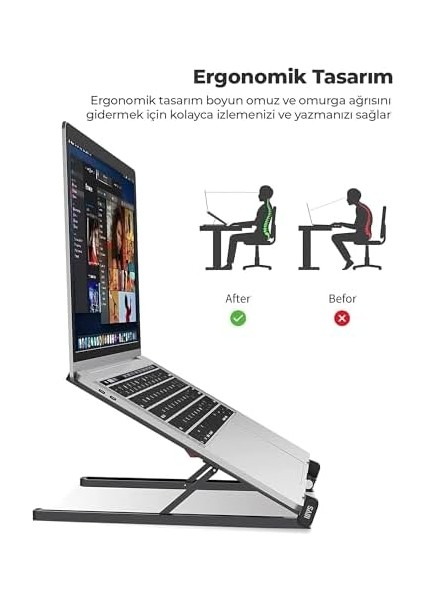 Bix Saiji X2 Taşıma Çantalı Alüminyum Notebook Laptop Standı Gümüş fiyatları