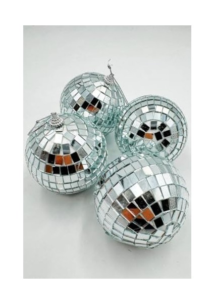 Yılbaşı Çam Ağacı Süsü Aynalı Disko Topu 8 cm 4 Lü