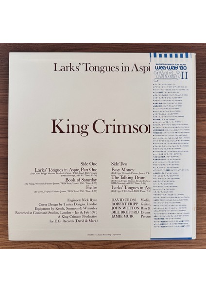 King Crimson – Larks' Tongues In Aspic fiyatları