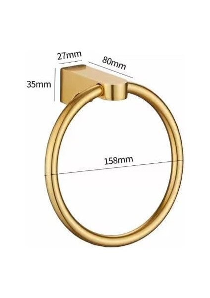 Lüx Seti 7 Li Altın Rengi Yuvarlak Havluluk, Tuvalet Kağıtlığı, Asklık,uzun Havluluk,sabunluk,diş Fırçalık,etajer 7&apos;li Banyo Aksesuar Seti, Duvara Montaj, Banyo, Mutfak Için (Altın Rengi) modelleri