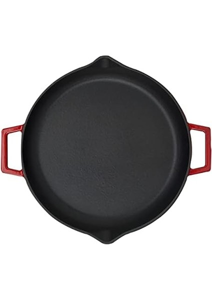 Metal Döküm Kızartma Tavası, Metal Kulplu, 26 Cm, Kırmızı modelleri