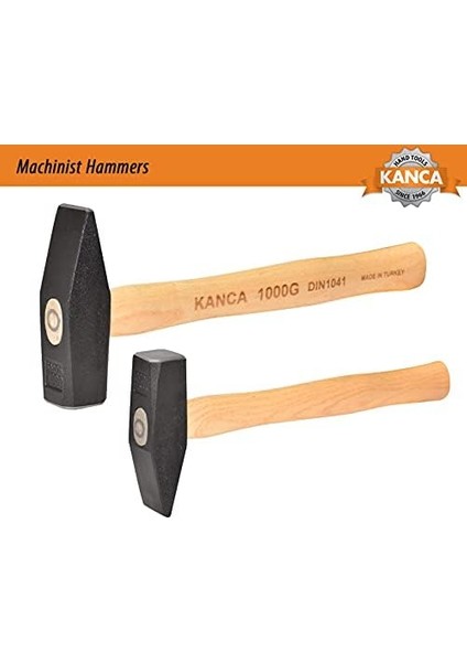 Kanca Özel Isıl Işlemli Ergonomik Ahşap Saplı Dövme Çelik Çekiçi, 1000GR modelleri