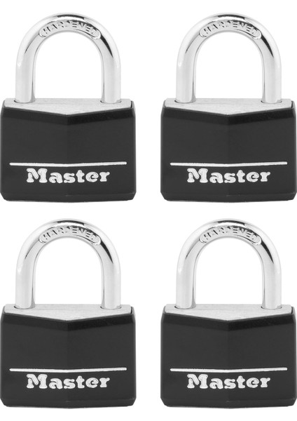 141Q Kapaklı Alüminyum Anahtarlı Asma Kilit, 4&apos;lü Paket, Siyah modelleri