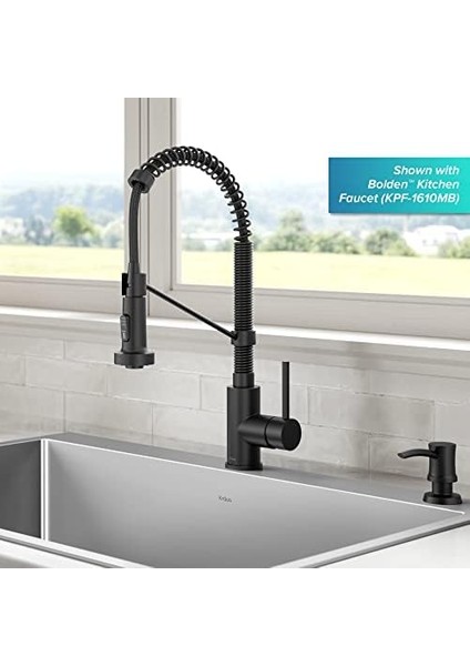 Kraus Mutfak Sabunu ve Losyon Dispenseri Mat Siyah, KSD-54MB