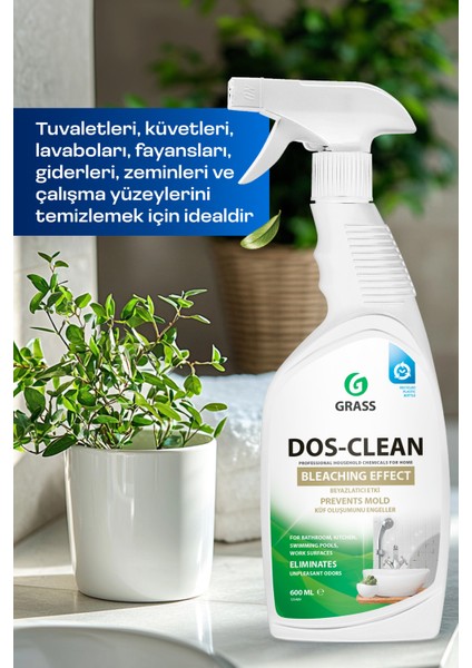 Dos- Clean Güçlü Etkili Çok Amaçlı Beyazlatıcı & Dezenfektan Temizleyici - Tuvalet, Lavabo, Fayans, Kireç ve Leke Çözücü - Küf Önleyici - Iz Bırakmayan Hijyenik Ev Temizlik Ürünü modelleri