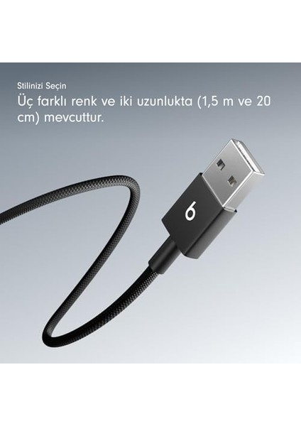 Usb-A&apos;dan Usb-C&apos;ye Örgülü Kablo, Hızlı Şarj, Dayanıklı ve Dolanmayan Tasarım, ve Aygıtlar Için Uyumlu Şarj Kablosu (1,5 M) - Jet Siyah fiyatları