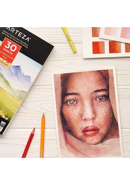 Sulu Boya Kağıdı Boyama Bloğu 3&apos;lü Set, Her Sulu Boya Bloğu Için 30 Yaprak 13,9 cm x 21,6 Cm, 300 G/m² Soğuk Preslenmiş Asit Içermeyen Sulu Boya Kağıdı, Sulu Boya ve Karışık Medya Için modelleri